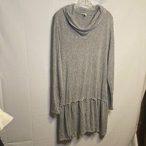 Chic Gray Cowl Neck Dress